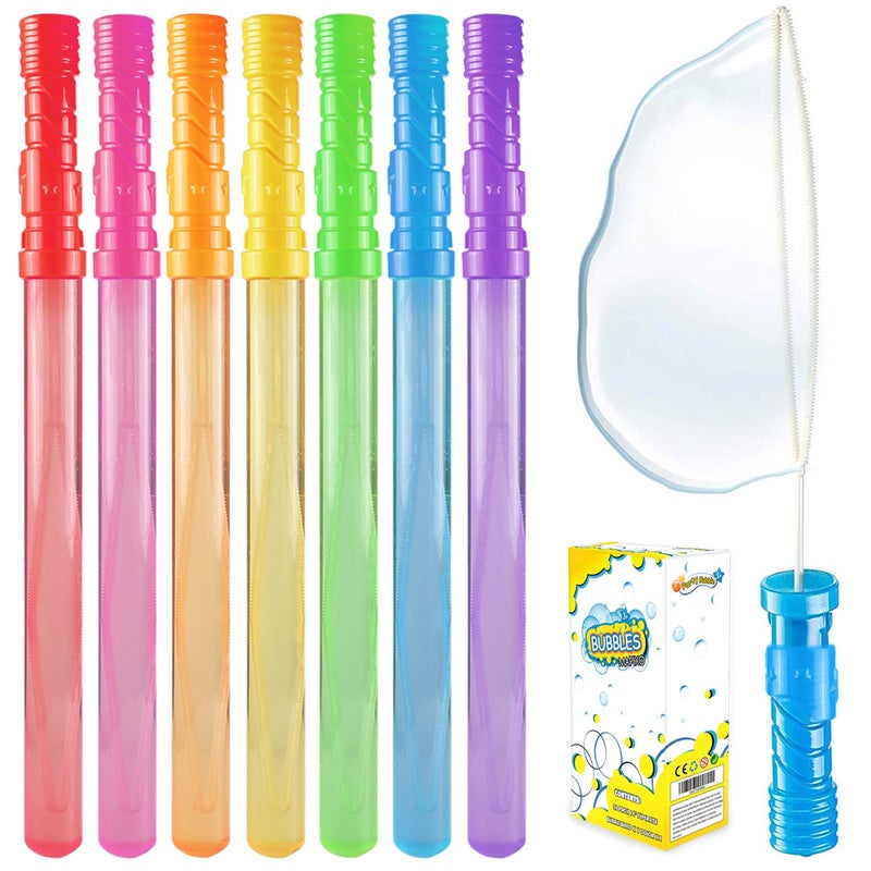 MAPIXO Bubble Wand, 28 Pack 14â€™â€™ Big Bubble Wands Bulk(7 Colors), Non-Toxic Smelless Bubble Toy for Kid Child Birthday Party Favor Wedding Summer Outdoor Pool Activity Bathroom Bath Toys - Image 1